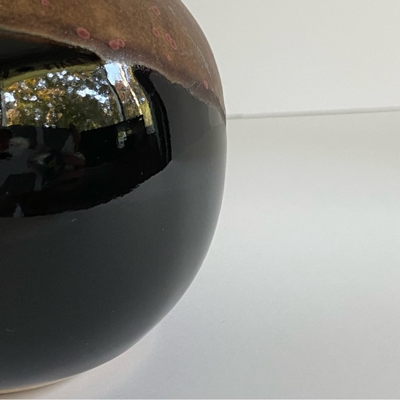 Vintage Vase The Potter’s Craft Sigma Tastesetter Japan drip glass brown 4.5” - Picture 11 of 16